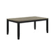 Emoi Dining Table | 71" Rectangular Gray Oak Wood Top | Black Legs