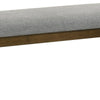 Lyoi Dining Bench | 47" Gray Rectangular Fabric Seat | Brown Wood