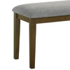 Lyoi Dining Bench | 47" Gray Rectangular Fabric Seat | Brown Wood