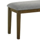 Lyoi Dining Bench | 47" Gray Rectangular Fabric Seat | Brown Wood