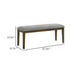 Lyoi Dining Bench | 47" Gray Rectangular Fabric Seat | Brown Wood