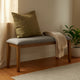 Lyoi Dining Bench | 47" Gray Rectangular Fabric Seat | Brown Wood