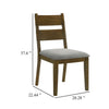 Lyoi Dining Chair Set of 2 | Gray Padded Fabric Seat | Brown Wood Legs BM340164