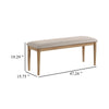 Aruk Dining Bench | 47’’ Khaki Rectangular Fabric Seat | Brown Wood BM340165