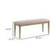 Aruk Dining Bench | 47’’ Khaki Rectangular Fabric Seat | Brown Wood BM340165