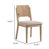 Aruk Dining Chair Set of 2 | Khaki Padded Fabric Seat | Brown Wood Legs BM340166
