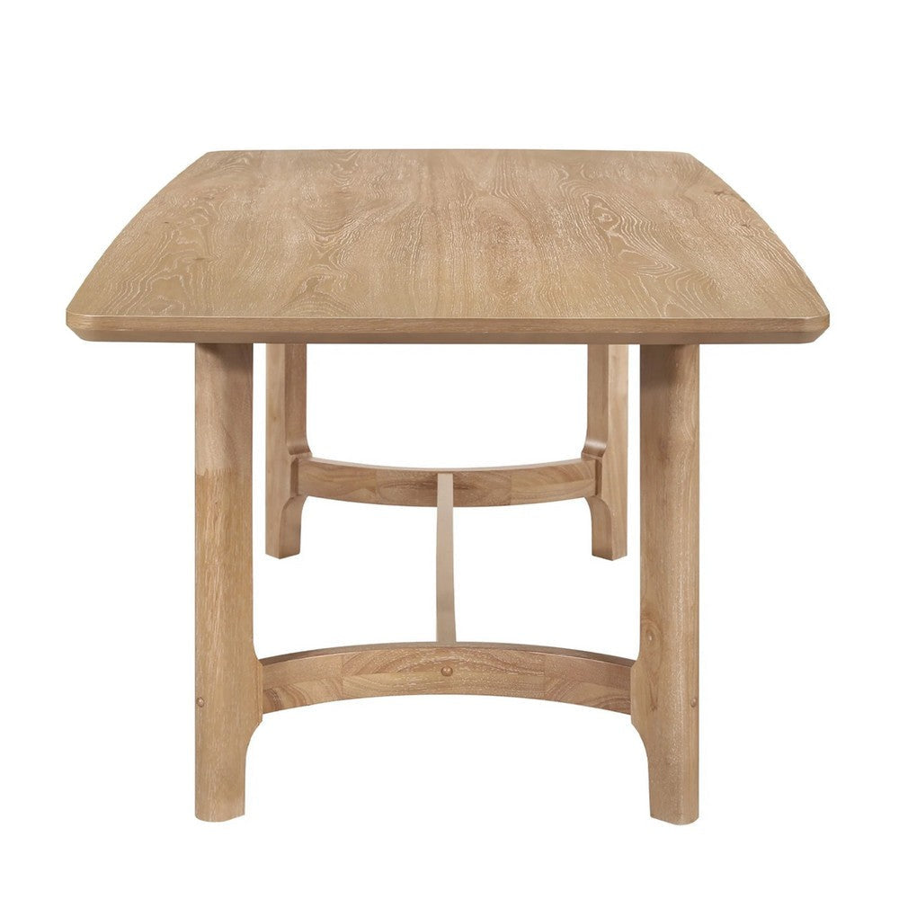 Aruk Dining Table | 79’’ Brown Wood Tabletop | Rounded Edges BM340167
