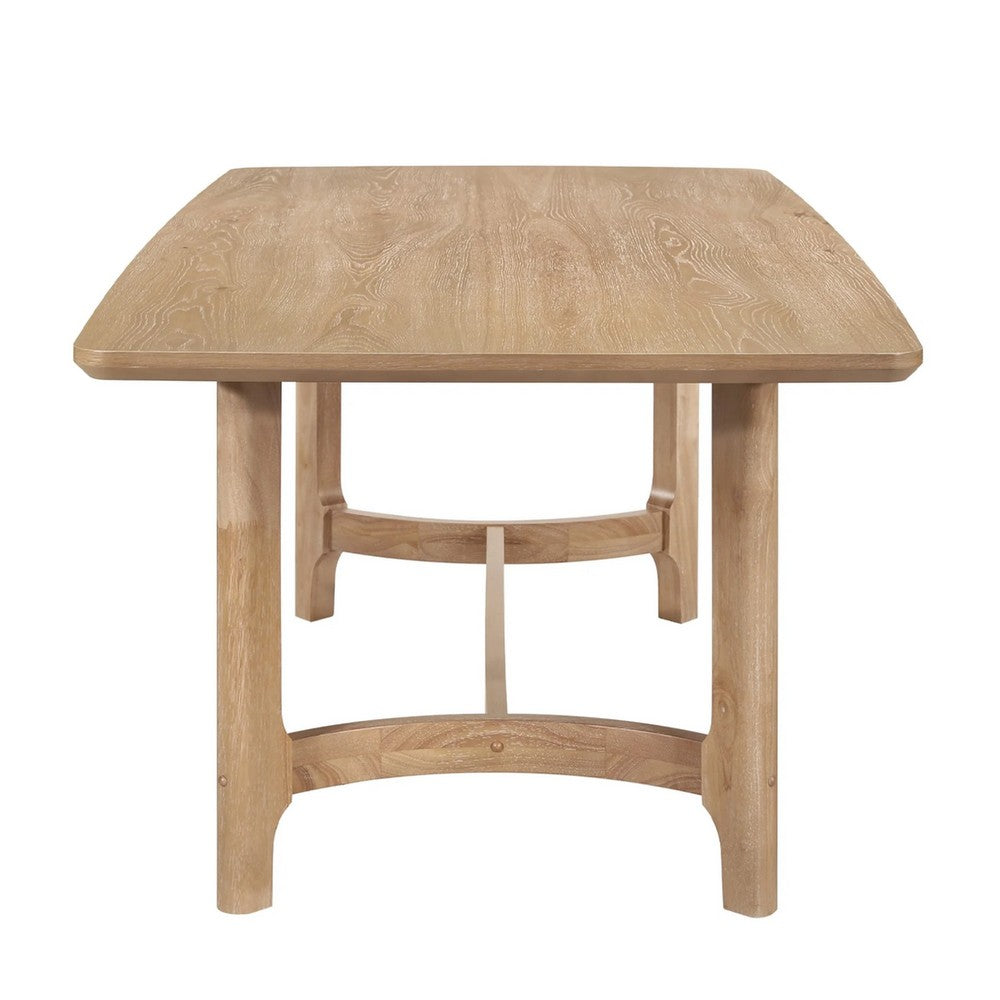 Aruk Dining Table | 79" Brown Wood Tabletop | Rounded Edges
