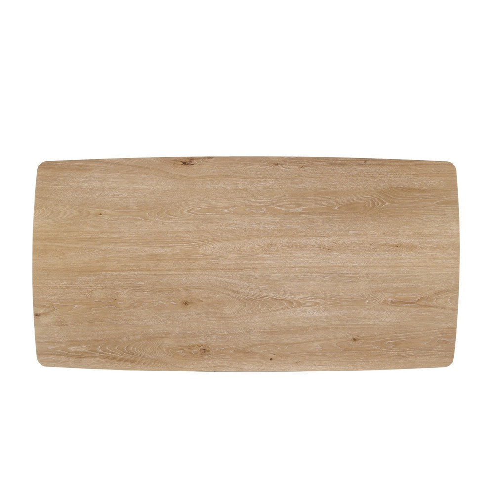 Aruk Dining Table | 79" Brown Wood Tabletop | Rounded Edges