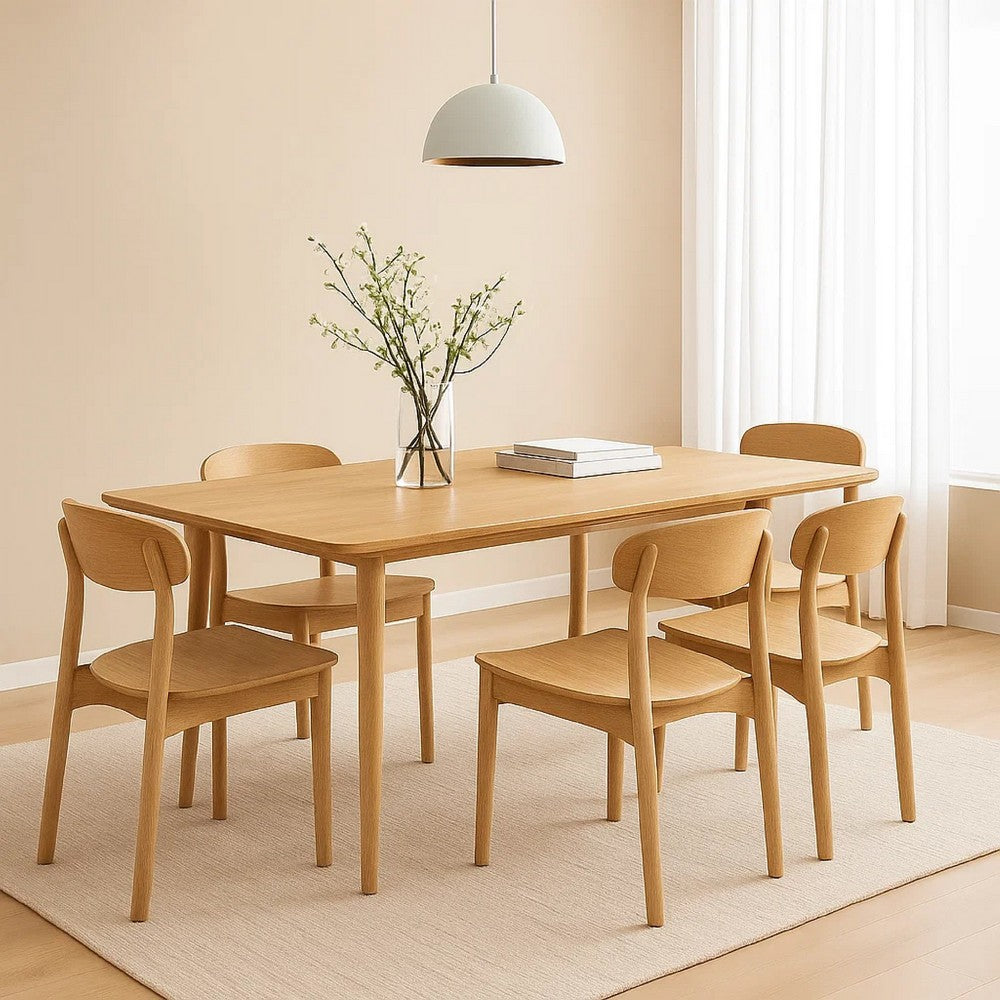 Aruk Dining Table | 79" Brown Wood Tabletop | Rounded Edges