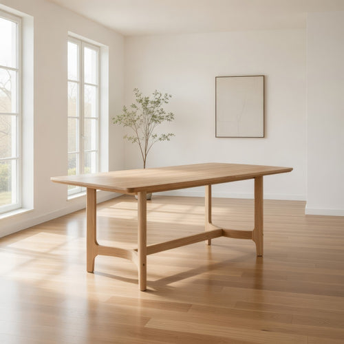 Aruk Dining Table | 79" Brown Wood Tabletop | Rounded Edges