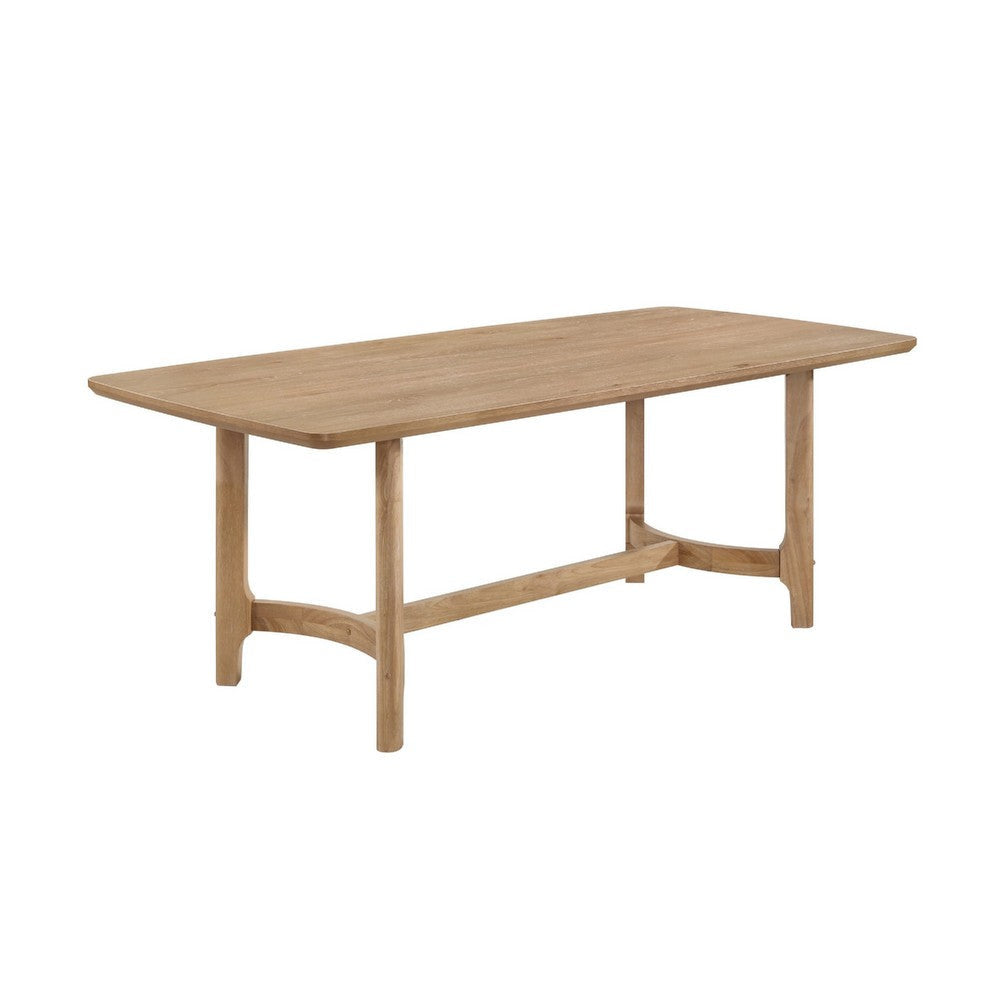 Aruk Dining Table | 79" Brown Wood Tabletop | Rounded Edges
