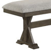 Omal Dining Bench | Brown Wood | 53’’ Rectangular Gray Fabric Seat BM340168
