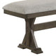 Omal Dining Bench | Brown Wood | 53’’ Rectangular Gray Fabric Seat BM340168