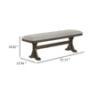 Omal Dining Bench | Brown Wood | 53’’ Rectangular Gray Fabric Seat BM340168