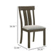 Omal Set of 2 Dining Chairs | Brown Wood Slatted Back | Gray Fabric Seat BM340169