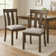 Omal Set of 2 Dining Chairs | Brown Wood Slatted Back | Gray Fabric Seat BM340169