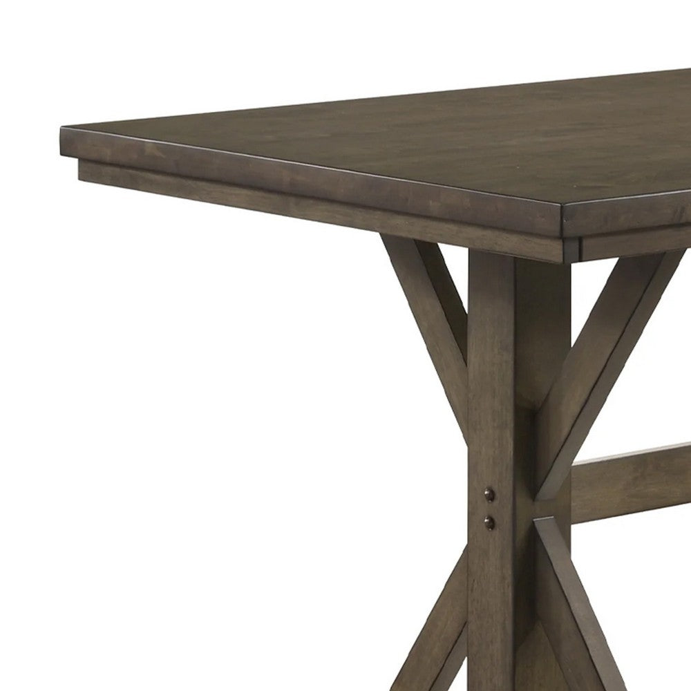 Omal Dining Table | 79" Brown Wood Tabletop | X Shaped Legs