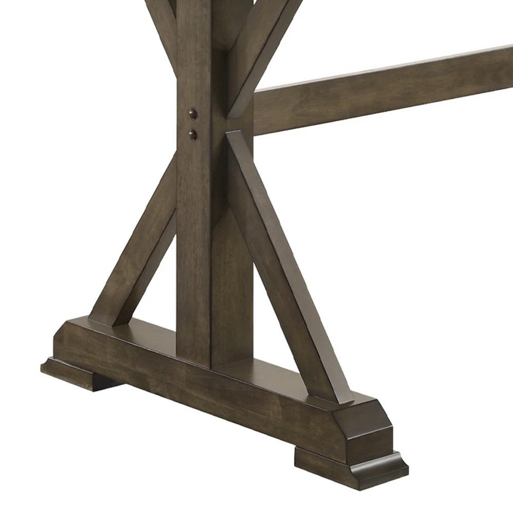 Omal Dining Table | 79" Brown Wood Tabletop | X Shaped Legs