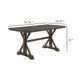 Omal Dining Table | 79" Brown Wood Tabletop | X Shaped Legs