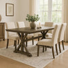 Omal Dining Table | 79" Brown Wood Tabletop | X Shaped Legs