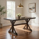 Omal Dining Table | 79" Brown Wood Tabletop | X Shaped Legs