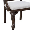 Cary Dining Armchair Set of 2 | Beige Linen | Scrolled Coffee Brown Wood BM340171