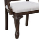 Cary Dining Armchair Set of 2 | Beige Linen | Scrolled Coffee Brown Wood BM340171