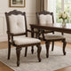 Cary Dining Armchair Set of 2 | Beige Linen | Scrolled Coffee Brown Wood BM340171