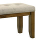 Liyo Dining Bench | Tufted Beige Upholstery Seat | Brown Wood | 48"
