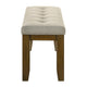 Liyo Dining Bench | Tufted Beige Upholstery Seat | Brown Wood | 48"