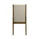 Liyo Set of 2 Side Dining Chairs | Brown Wood Frame | Beige Fabric Seating BM340174