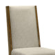 Liyo Set of 2 Side Dining Chairs | Brown Wood Frame | Beige Fabric Seating BM340174