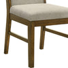 Liyo Set of 2 Side Dining Chairs | Brown Wood Frame | Beige Fabric Seating BM340174