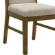 Liyo Set of 2 Side Dining Chairs | Brown Wood Frame | Beige Fabric Seating BM340174