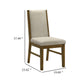 Liyo Set of 2 Side Dining Chairs | Brown Wood Frame | Beige Fabric Seating BM340174