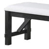 Riby 48" Dining Bench | Black Wood Body | Gray Linen Padded Seat