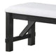 Riby 48" Dining Bench | Black Wood Body | Gray Linen Padded Seat