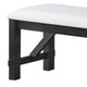 Riby 48’’ Dining Bench | Black Wood Body | Gray Linen Padded Seat BM340176