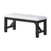 Riby 48" Dining Bench | Black Wood Body | Gray Linen Padded Seat