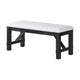 Riby 48" Dining Bench | Black Wood Body | Gray Linen Padded Seat
