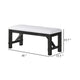 Riby 48" Dining Bench | Black Wood Body | Gray Linen Padded Seat