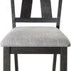 Riby Dining Chair Set of 2 | Black Wood Frame | Gray Linen Seating BM340177
