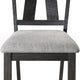 Riby Dining Chair Set of 2 | Black Wood Frame | Gray Linen Seating BM340177