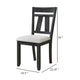 Riby Dining Chair Set of 2 | Black Wood Frame | Gray Linen Seating BM340177