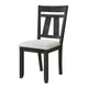 Riby Dining Chair Set of 2 | Black Wood Frame | Gray Linen Seating