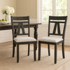 Riby Dining Chair Set of 2 | Black Wood Frame | Gray Linen Seating BM340177