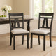 Riby Dining Chair Set of 2 | Black Wood Frame | Gray Linen Seating BM340177