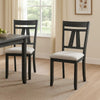 Riby Dining Chair Set of 2 | Black Wood Frame | Gray Linen Seating BM340177