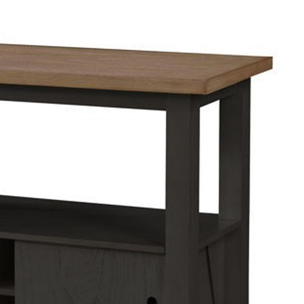 Riby Sideboard Buffet Server Cabinet | Wine Racks | 2 Doors | Black 52’’ BM340178